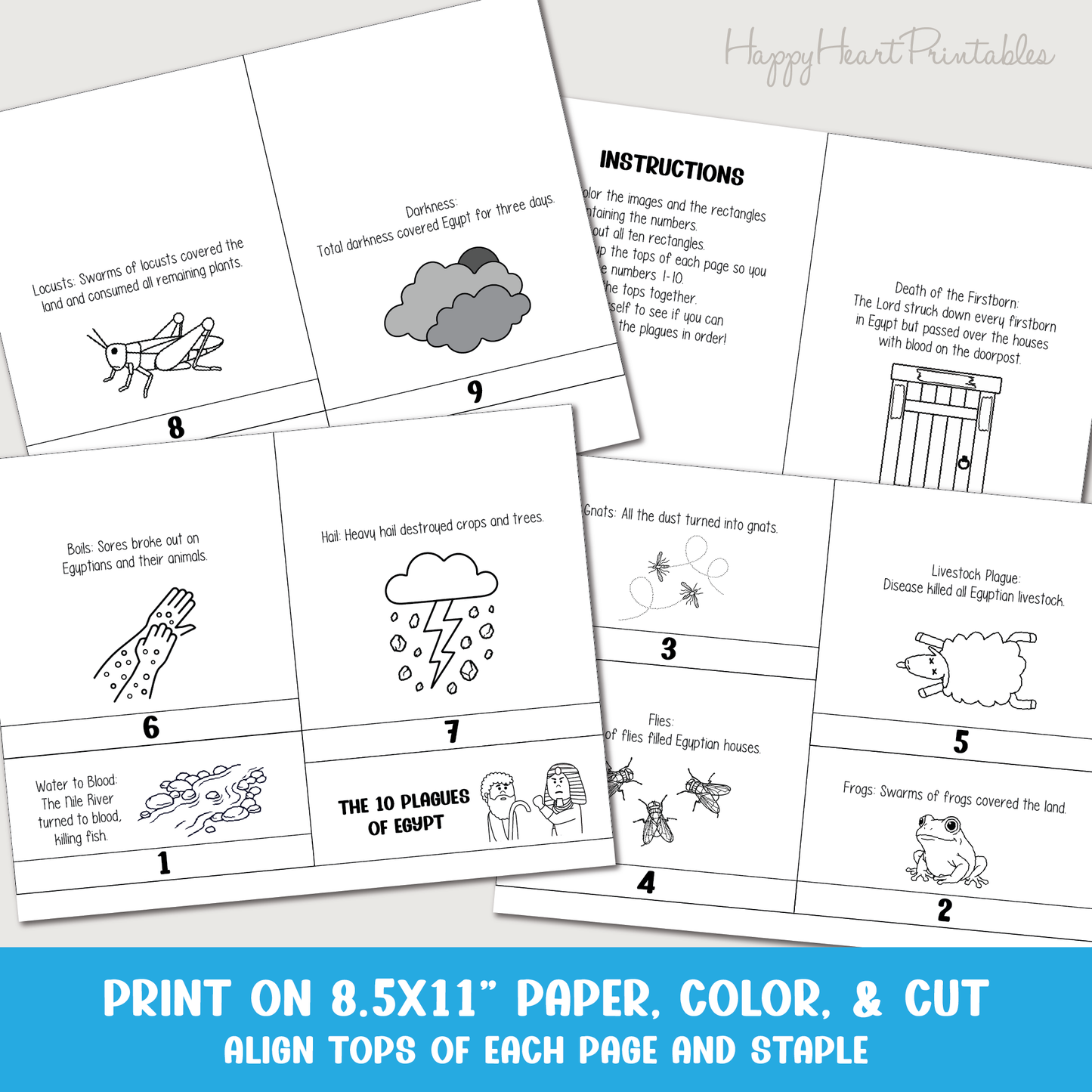 10 Plagues of Egypt Flip Chart Printable Bible Craft