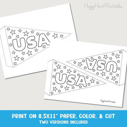 Patriotic Printable Pennant Flag - 4th of July Craft