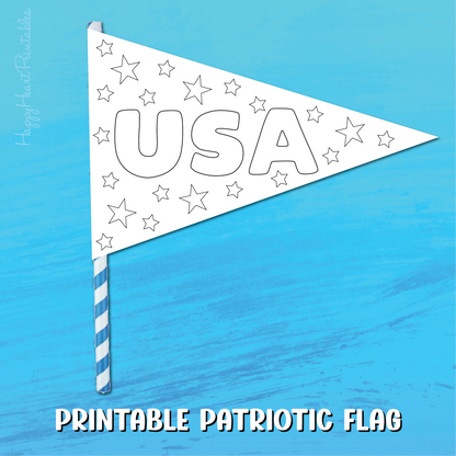 Patriotic Printable Pennant Flag - 4th of July Craft
