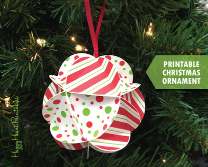 Printable Paper Bauble Christmas Ornament