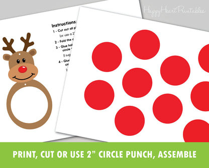 Printable Reindeer Christmas Ornament