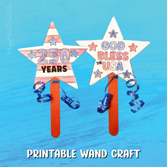 Fourth of July Printable Star Wand Craft