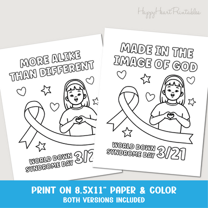 World Down Syndrome Day Printable Coloring Sheet