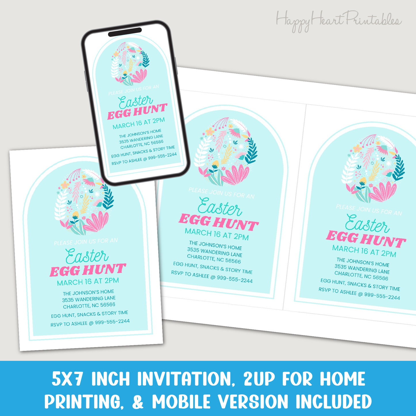 Easter Egg Hunt Invitation - Canva Templates - Arch