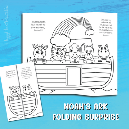 Noah's Ark Folding Surprise Bible Craft with Animals