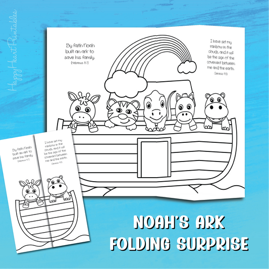 Noah's Ark Folding Surprise Bible Craft with Animals