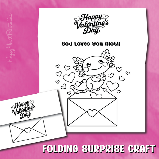 Valentine's Day Folding Surprise Craft - God loves you alotl