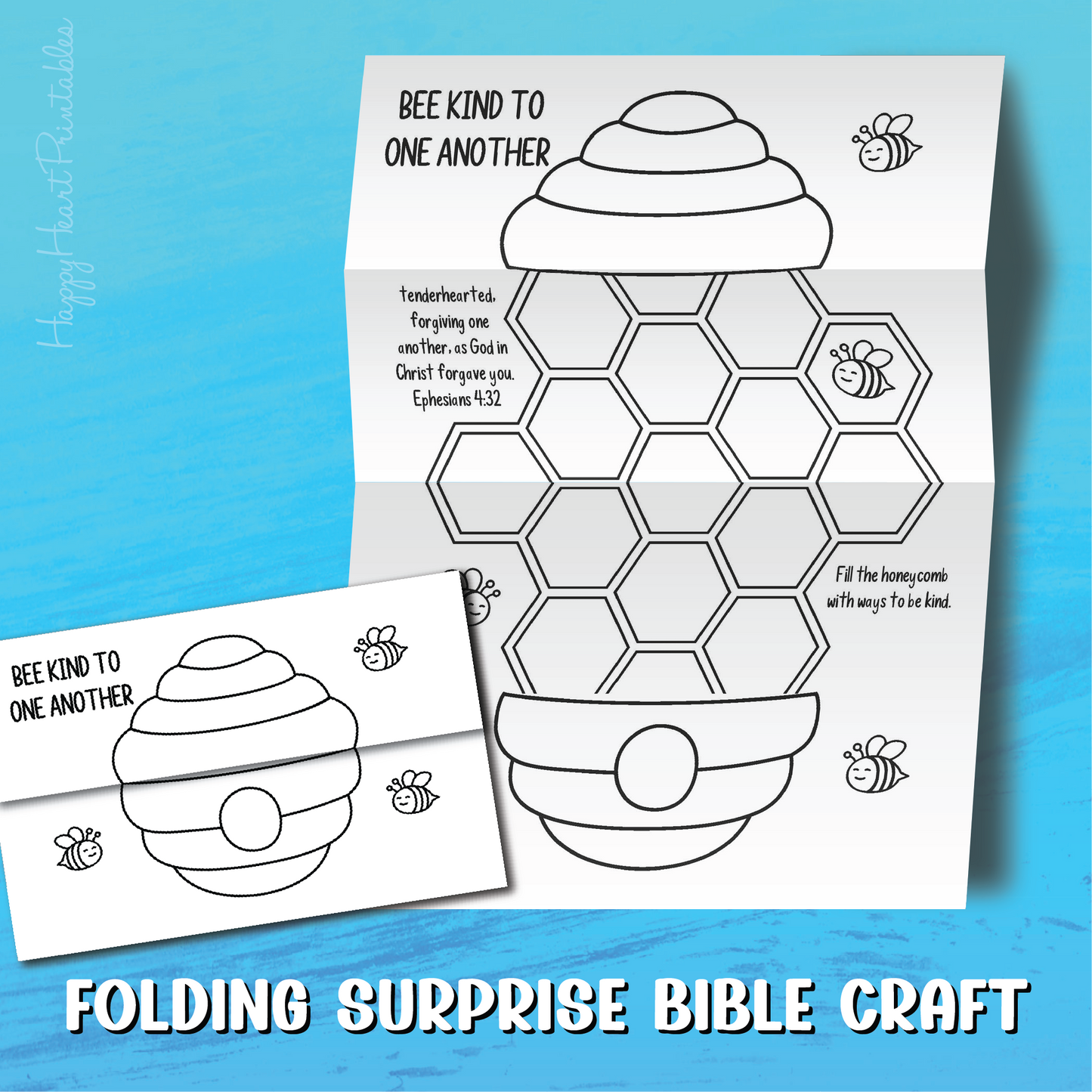 Bee Kind Bee Hive Folding Surprise Bible Craft