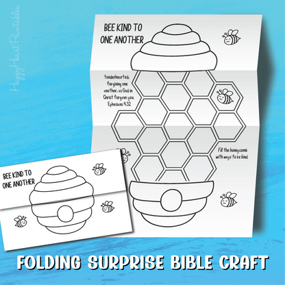 Bee Kind Bee Hive Folding Surprise Bible Craft