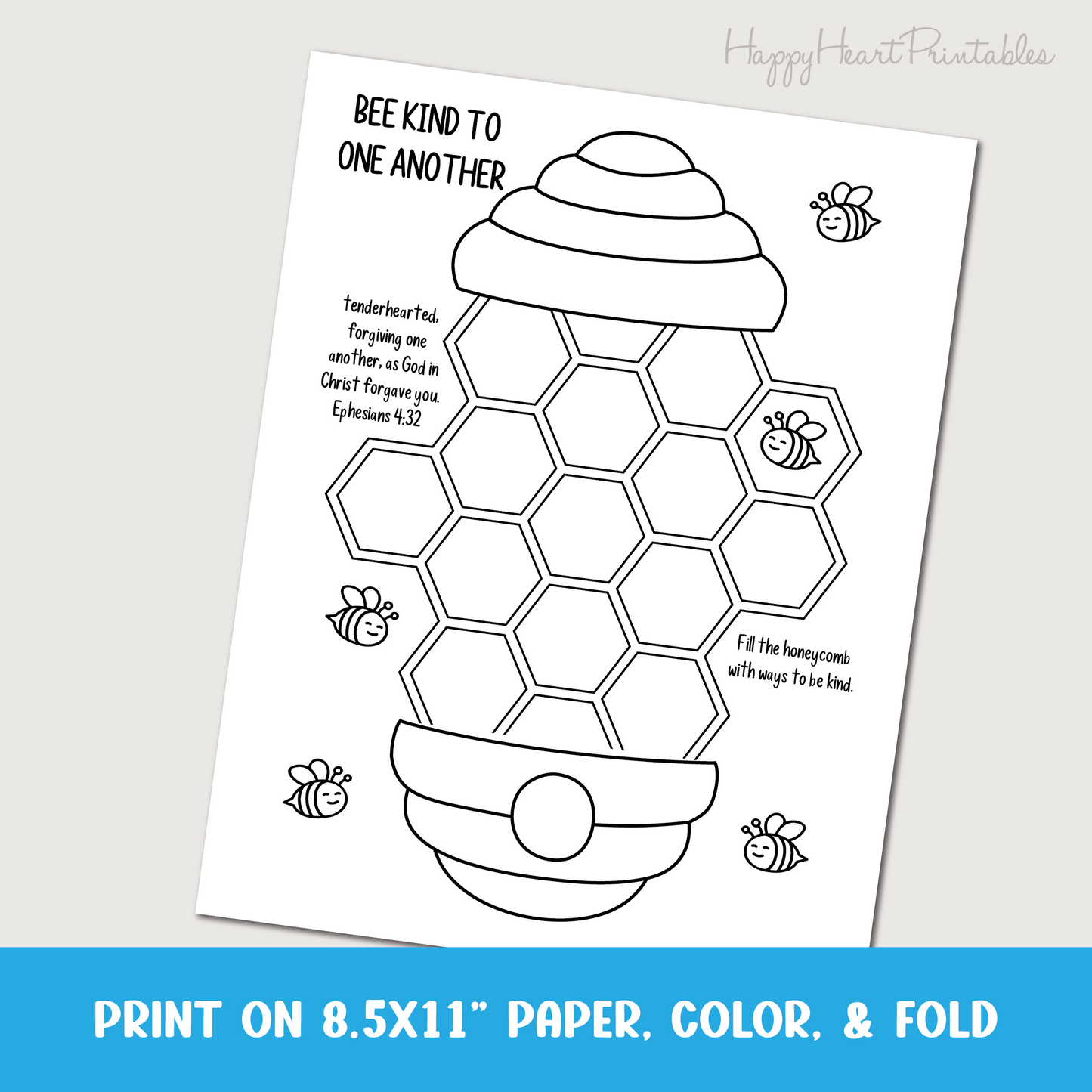 Bee Kind Bee Hive Folding Surprise Bible Craft
