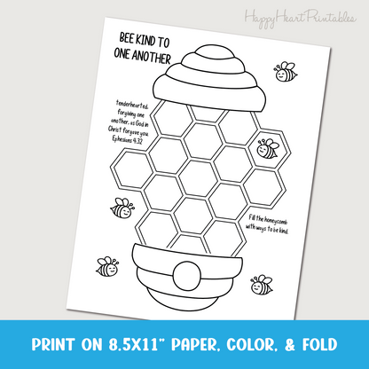 Bee Kind Bee Hive Folding Surprise Bible Craft