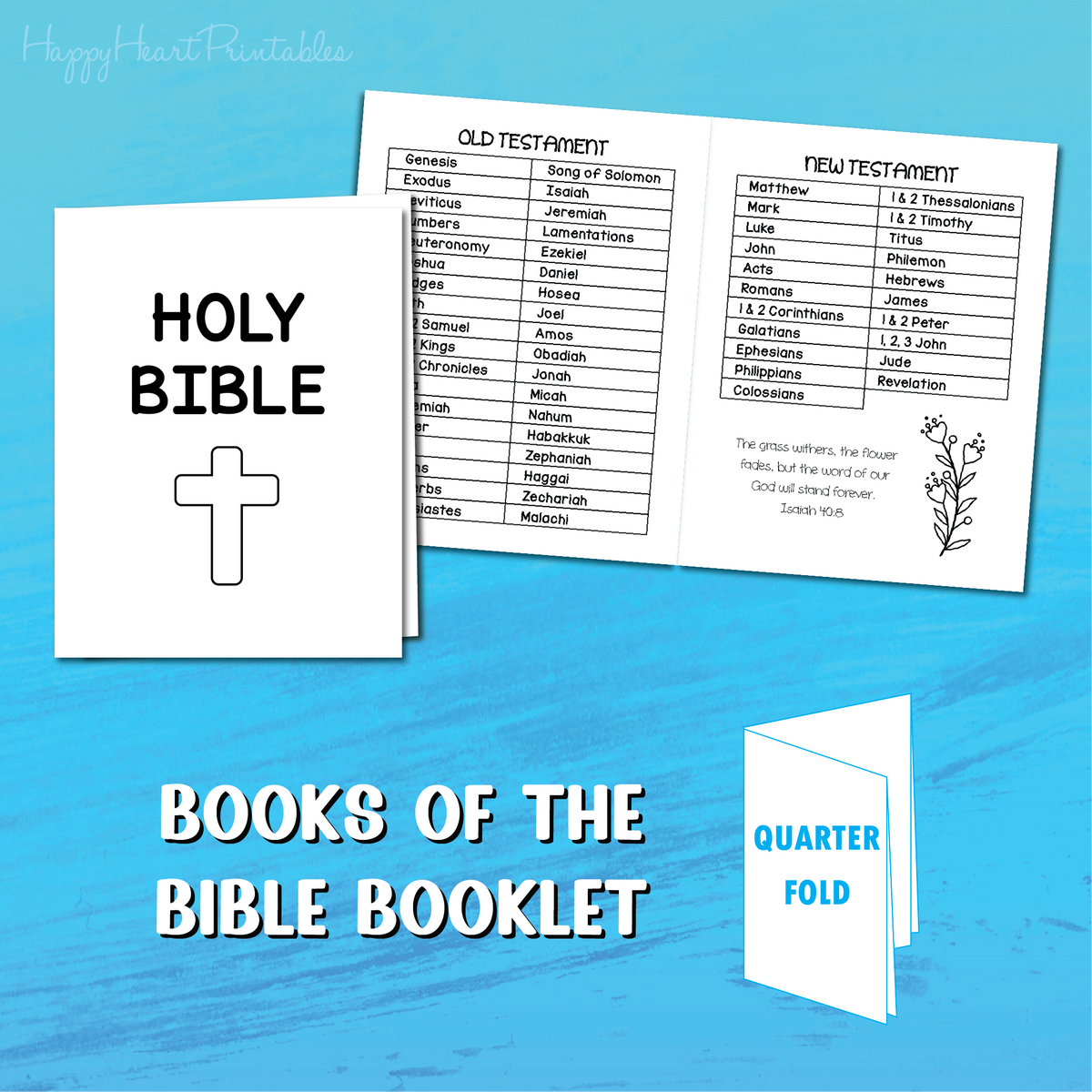 Bible Booklet Example Books of the Bible Printable Booklet – Happy Heart Printables