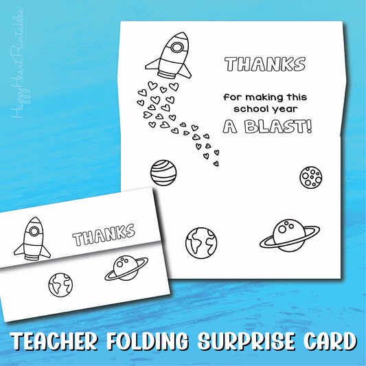 Teacher Appreciation Folding Surprise Card