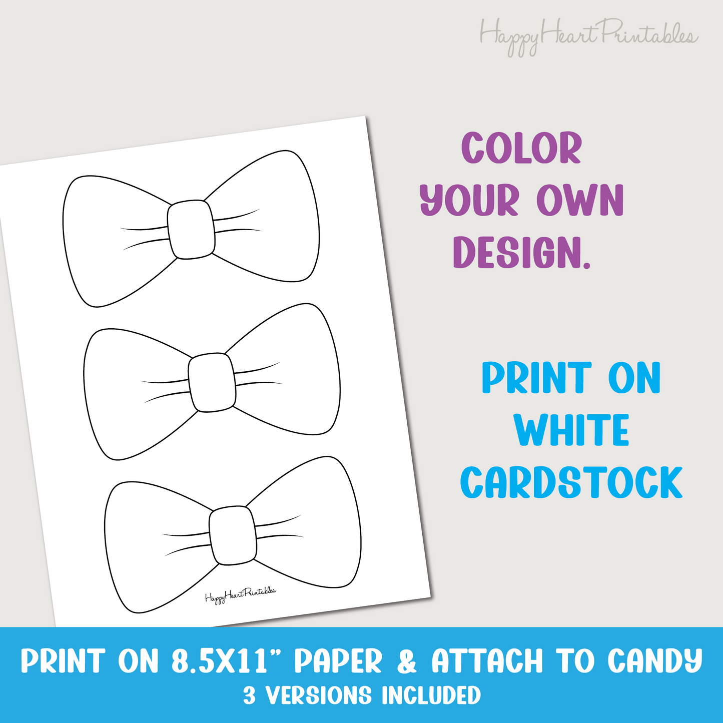 Father's Day Printable Bow Tie Gift Tag for Candy
