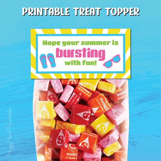 Summer Candy Treat Bag Topper