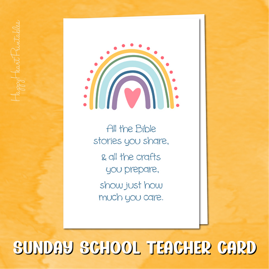 Sunday School Teacher Thank You Card