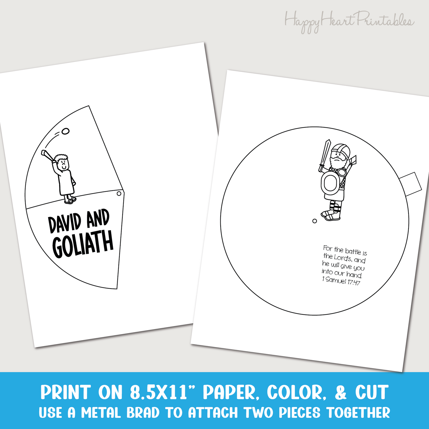 David and Goliath Spinner Printable Craft