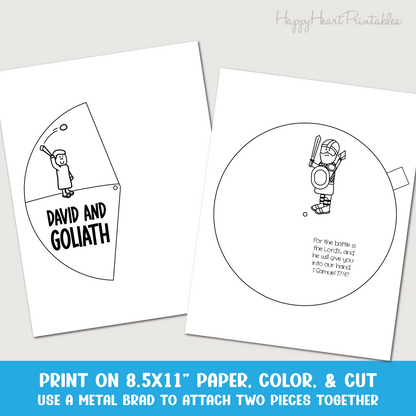 David and Goliath Spinner Printable Craft