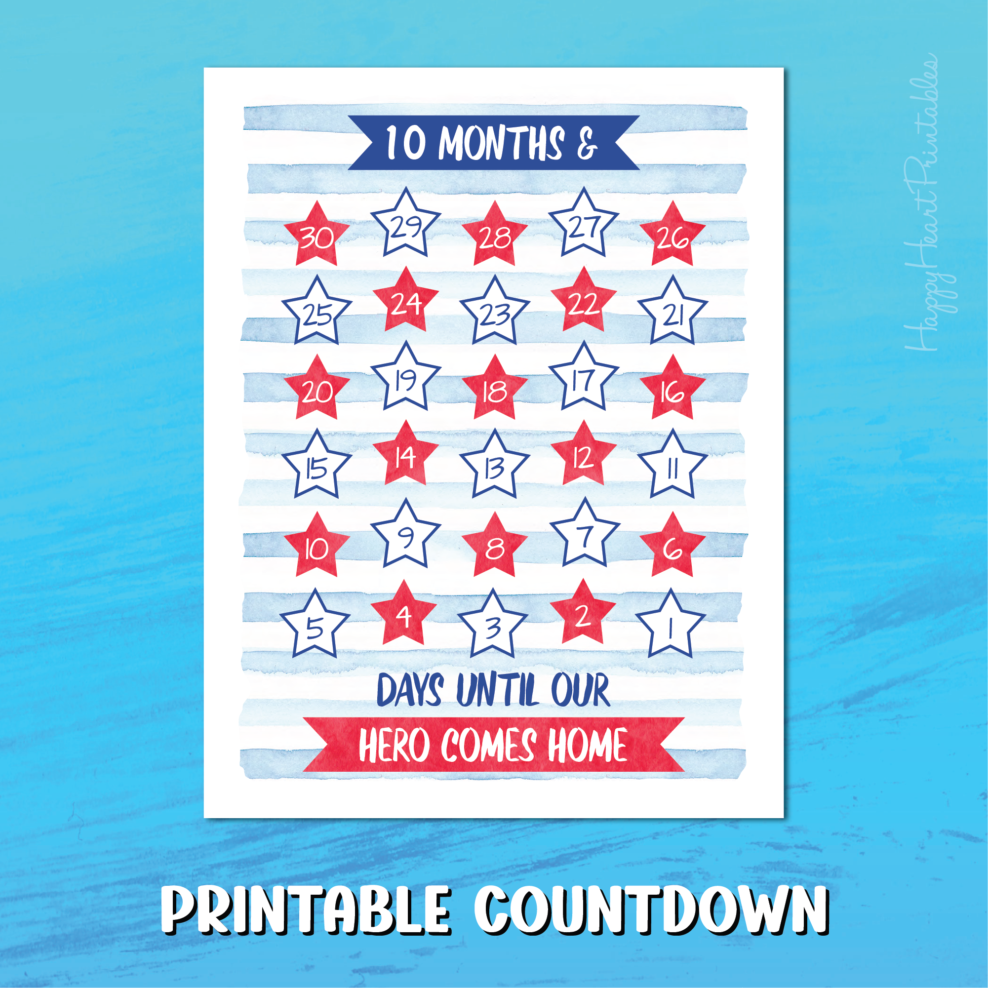 Printable Deployment Countdown – Happy Heart Printables