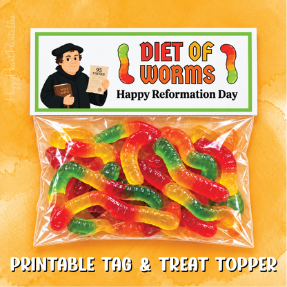 Reformation Day Treat Topper - Diet of Worms Tag