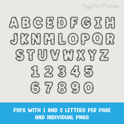 Doodle Letters & Numbers Outlines for Bulletin Board