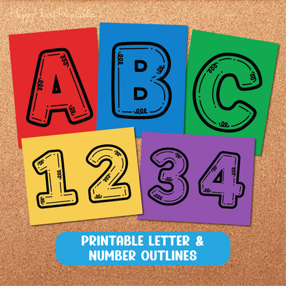 Doodle Letters & Numbers Outlines for Bulletin Board