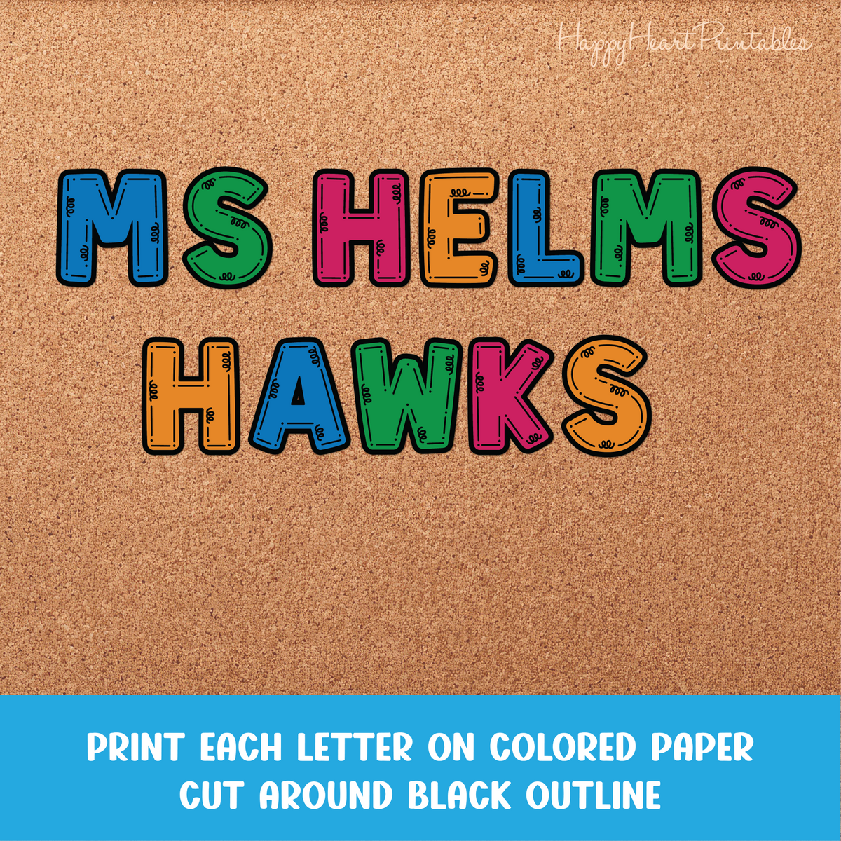 Doodle Letters & Numbers Outlines for Bulletin Board