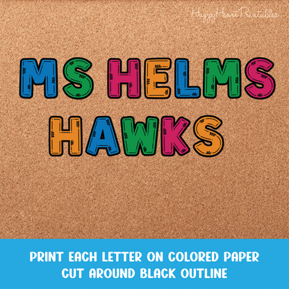 Doodle Letters & Numbers Outlines for Bulletin Board
