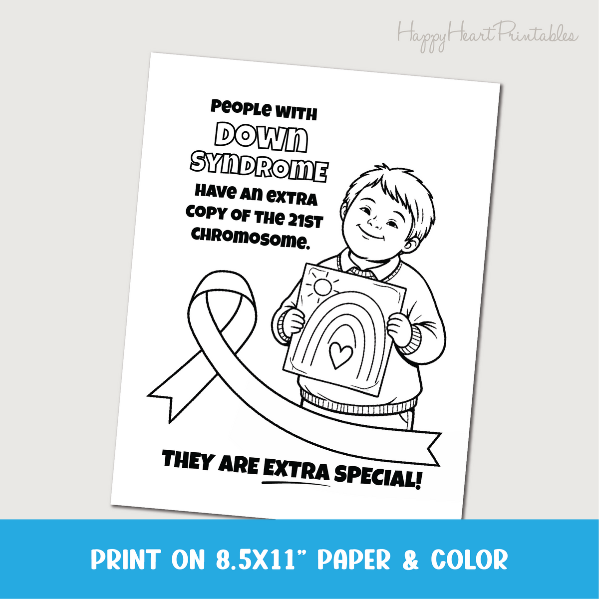 Down Syndrome Awareness Printable Coloring Page
