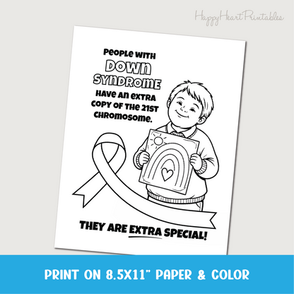 Down Syndrome Awareness Printable Coloring Page