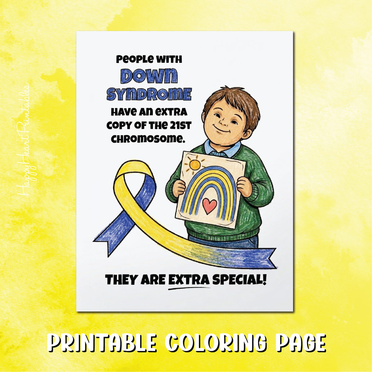 Down Syndrome Awareness Printable Coloring Page