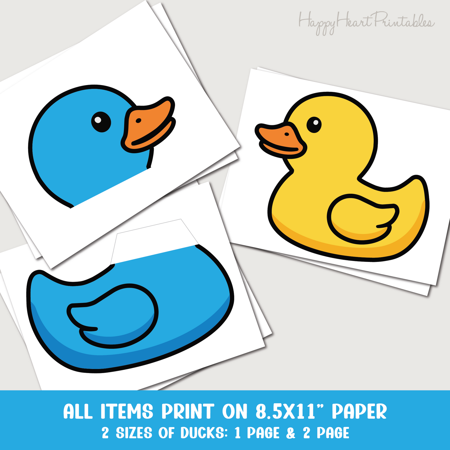 Printable Christian Trunk or Treat Decorations - Rubber Ducks