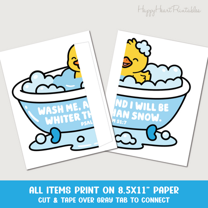 Printable Christian Trunk or Treat Decorations - Rubber Ducks
