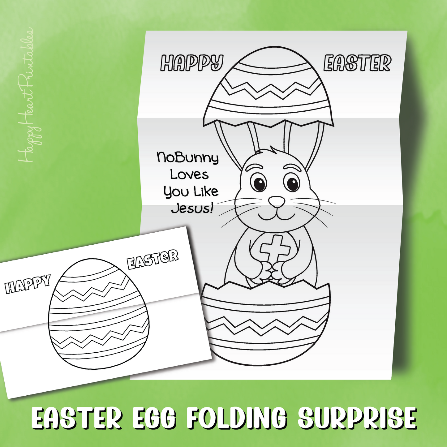 Christian Easter Egg Folding Surprise Craft - NoBunny Loves You Like Jesus