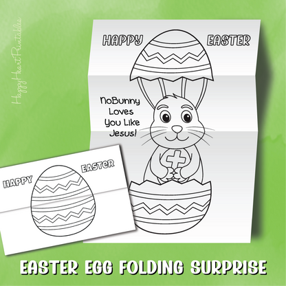 Christian Easter Egg Folding Surprise Craft - NoBunny Loves You Like Jesus