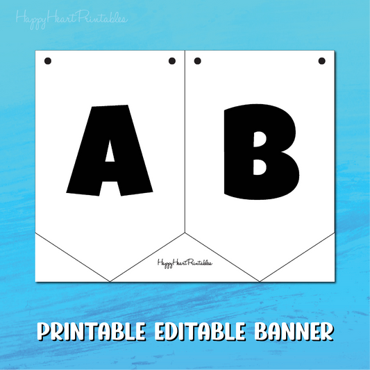 Editable Pennant Banner Template - Printable Banner Template