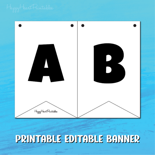 Editable Banner Template - Printable Banner Template - DIY Flag Banner