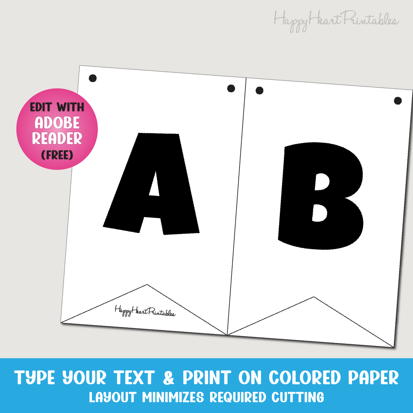 Editable Banner Template - Printable Banner Template - DIY Flag Banner