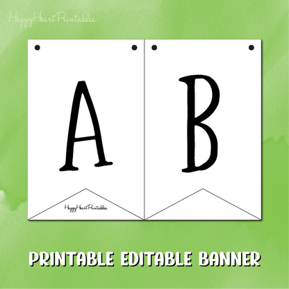 Editable Banner Pattern - Printable Banner Template - DIY Flag Banner