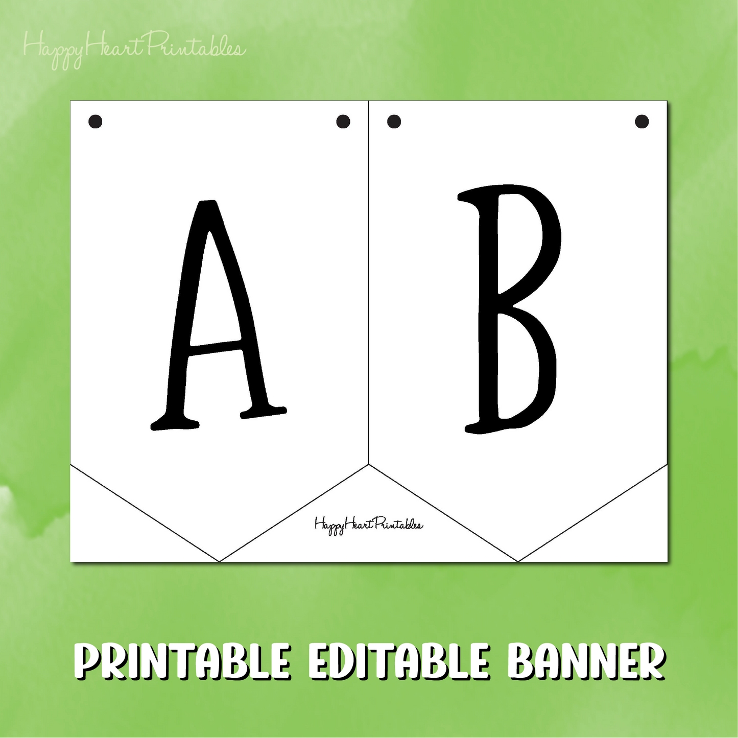 Editable Pennant Banner Pattern - Printable Banner Template