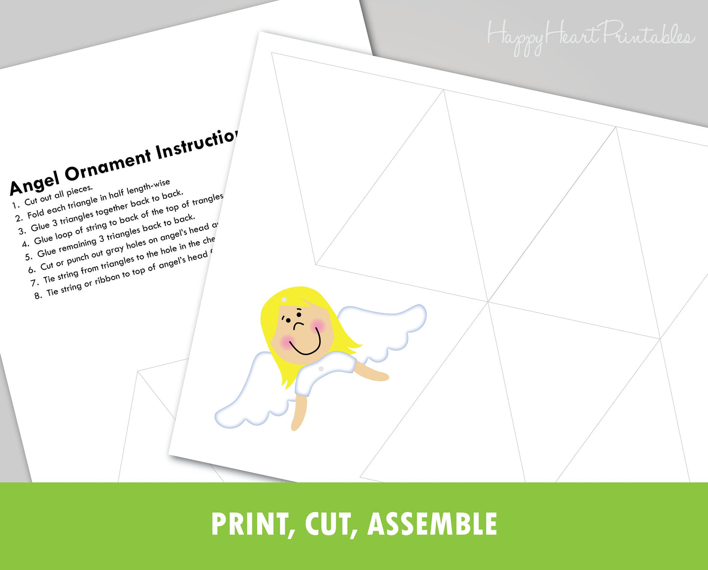 Printable Paper Angel Christmas Ornament