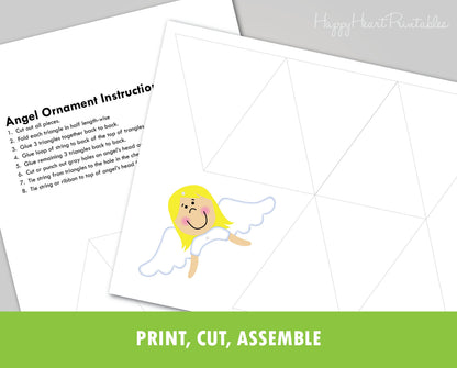 Printable Paper Angel Christmas Ornament