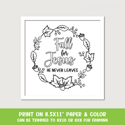 Fall for Jesus Coloring Page