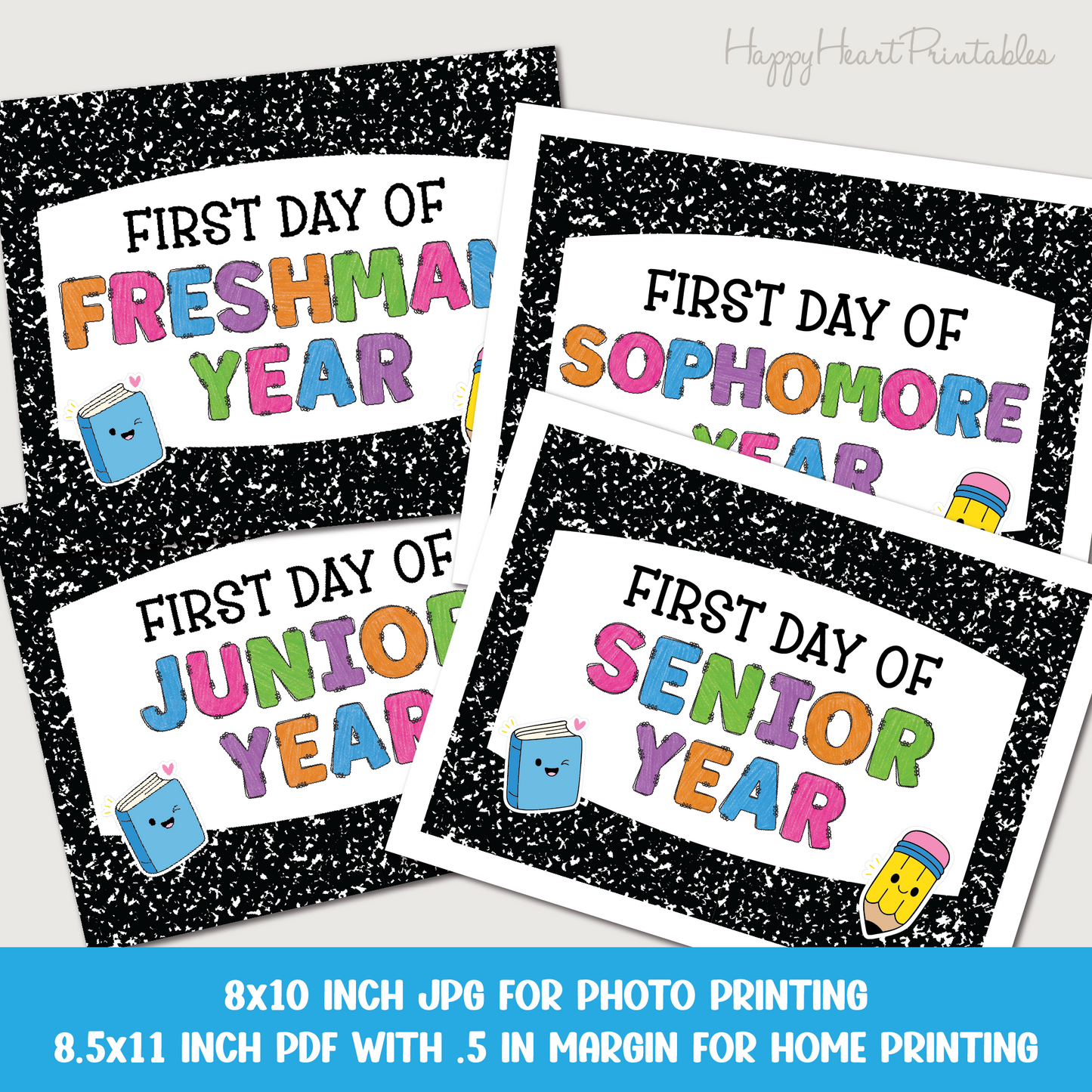 First Day of High School Printable Sign - Freshman, Sophomore, Junior, and Senior