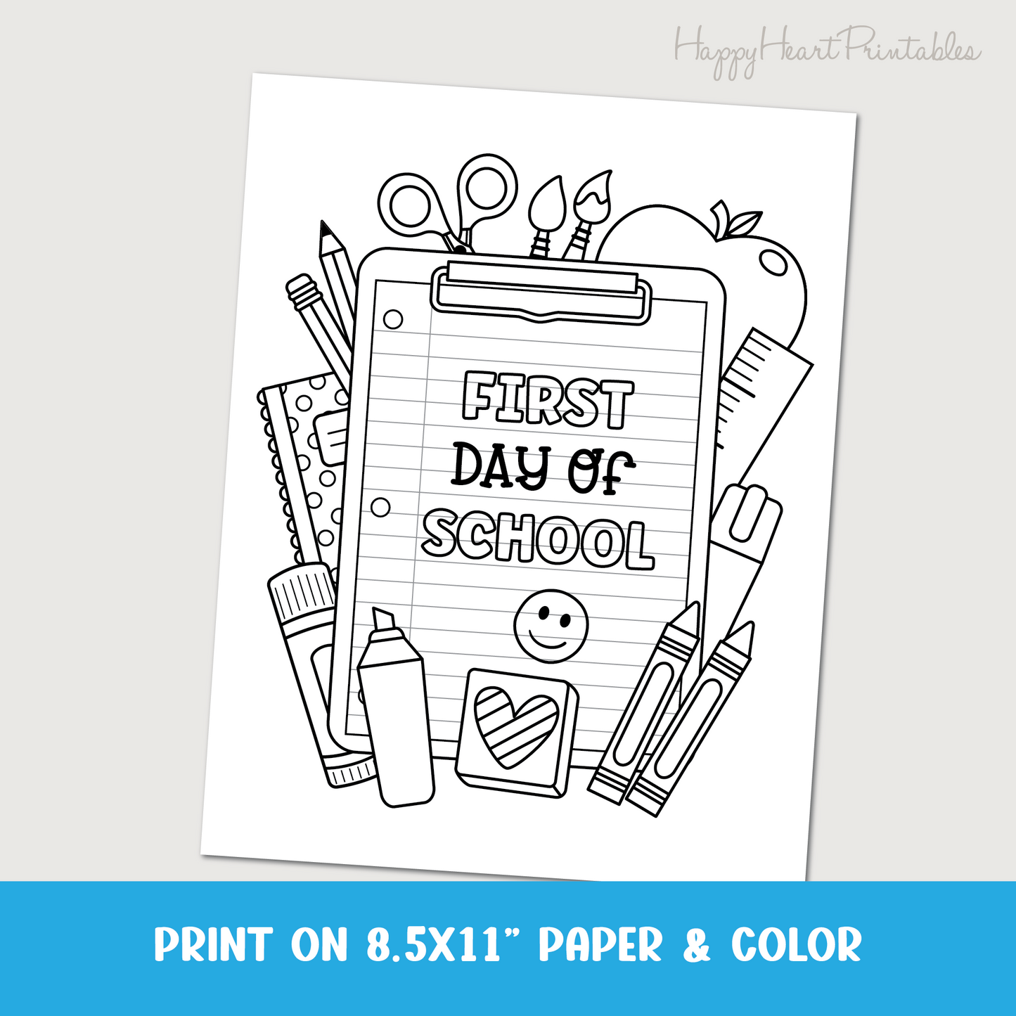 First Day of School Coloring Page
