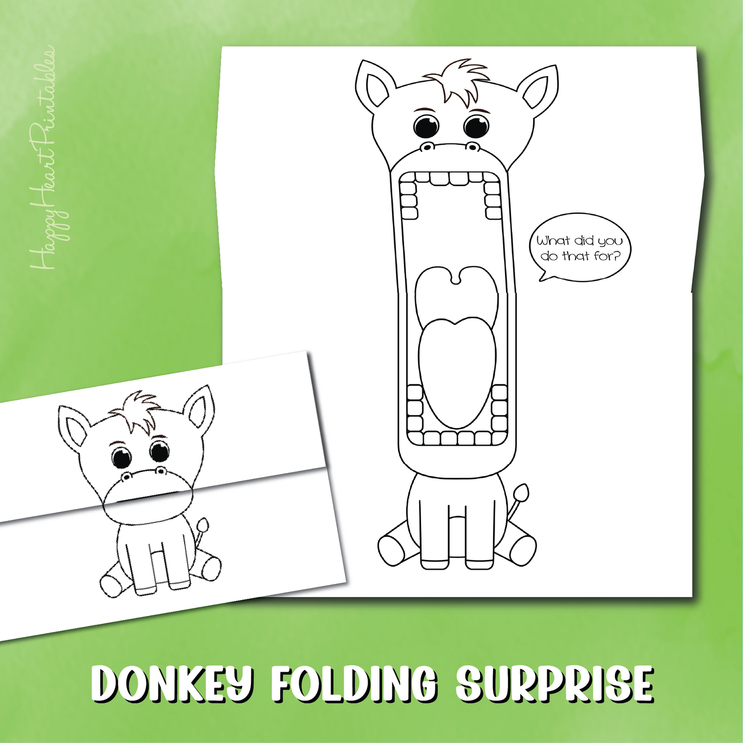 Folding Surprise Talking Donkey Bible Craft
