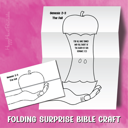The Fall Folding Surprise Bible Craft - The Forbidden Fruit Craft