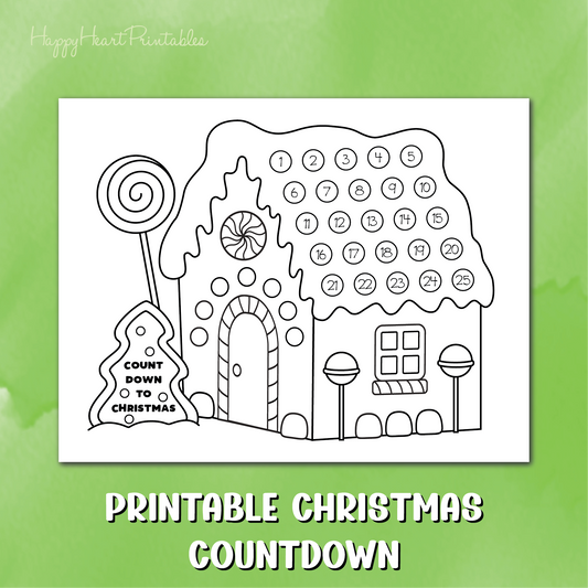 Gingerbread House Printable Christmas Countdown