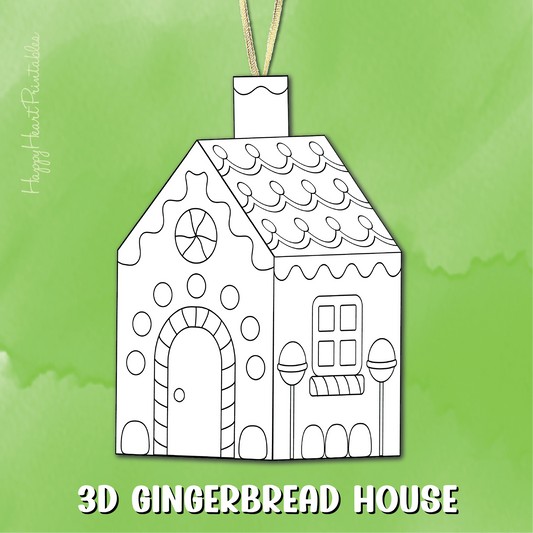 Gingerbread House Printable 3D Christmas Ornament