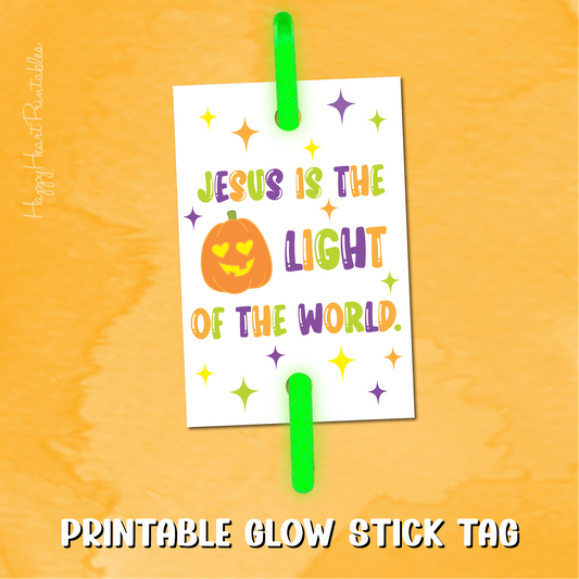 Christian Halloween Glow Stick Tag Printable
